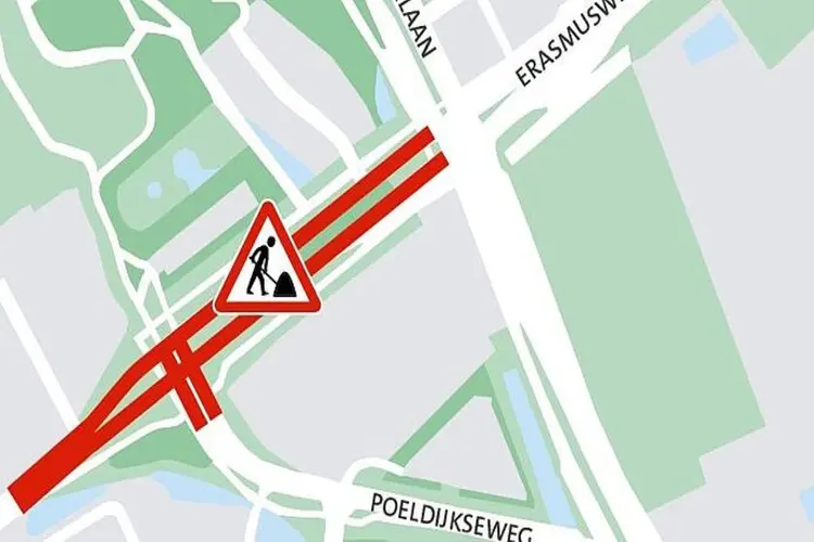 Wegafsluiting Erasmusweg en Poeldijkseweg